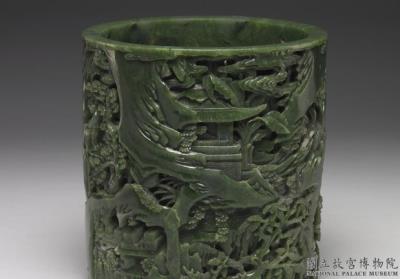 图片[2]-Jade brush holder illustrating the shi-shi cang-shu story, Qing dynasty, Qianlong reign (1736-1795)-China Archive